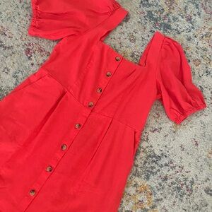 Old Navy Vibrant Red Smocked Dress